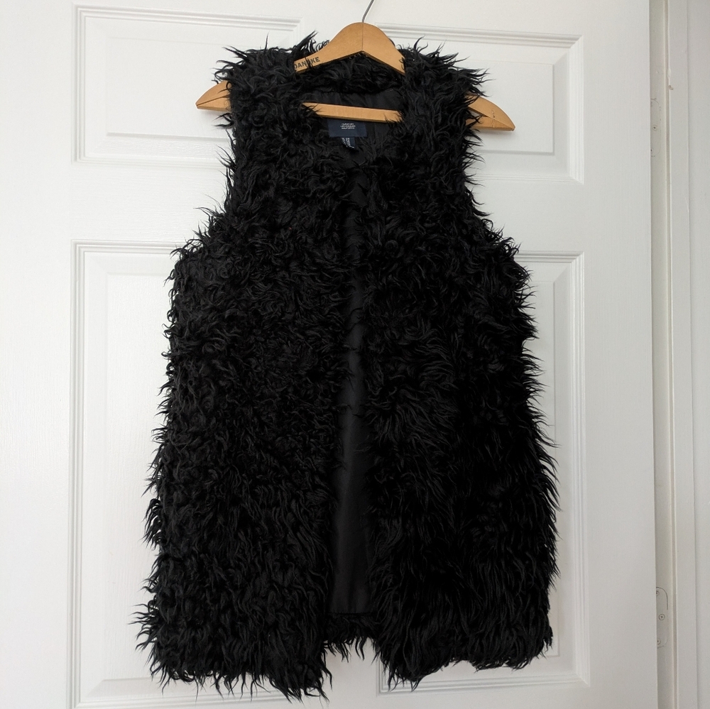 Forever 21 Faux Fur Vest Black Size S Halloween Costume Monster